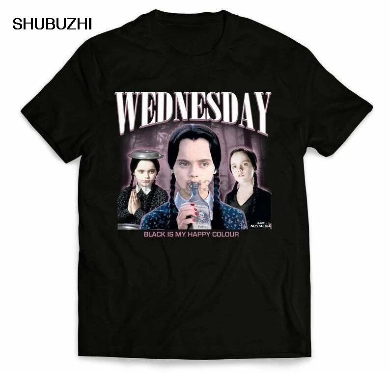 

male brand teeshirt men summer cotton t shirt new Addams Family Wednesday Black shirt 100% Cotton Short Sleeve O-Neck Top Tee