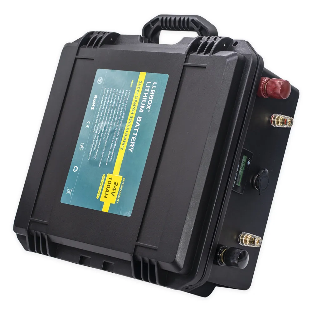 Lifepo4 24V 100ah аккумулятор lifepo4 100AH литиевая батарея с 10A зарядным устройством для