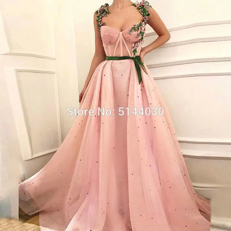 Розовые элегантные кружевные арабские вечерние платья 2019 милое платье на тонких