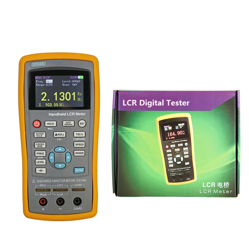 ET430 цифровой Ручной Измеритель иммитанса портативный мост LCR индуктивность