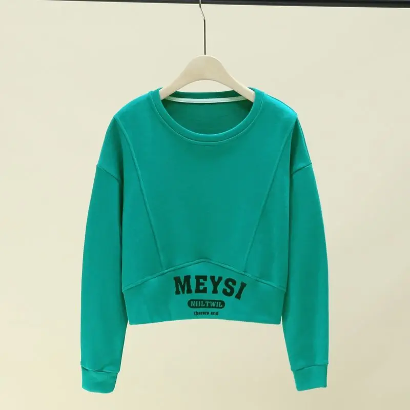 

Women's kawaii new autumn short fashion hot style small round neck loose top