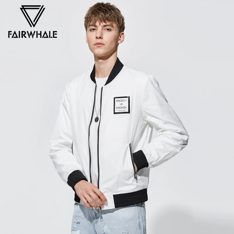 Fairwhale 2020 Весенняя мужская белая куртка классический логотип бейсбольный костюм
