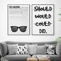 canvas painting do more work office motivational quote wall art minimalism black white did fitness text poster prints decoration