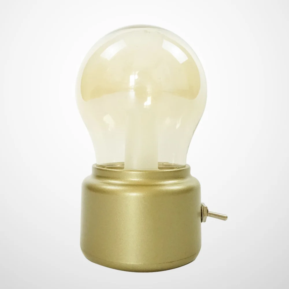 

Vintage Table Lamps Decor Light Bulb LED Rechargeable Creative Night Light for Coffee Shop Dining Room Kitchen Bedroom Gift (Gol