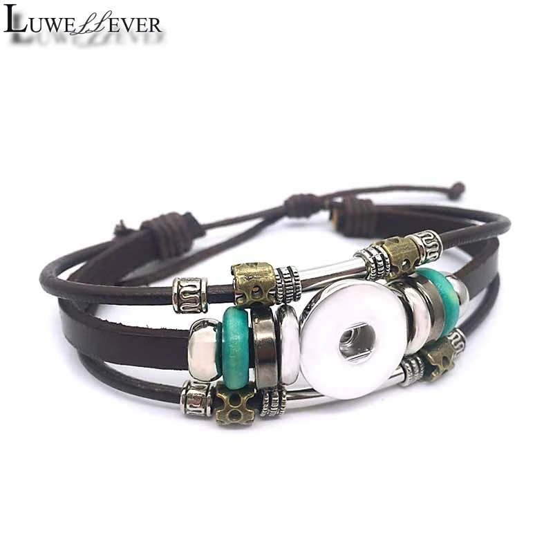 Новый Плетеный вручную браслет из натуральной кожи 252 подходит для 18 мм 12