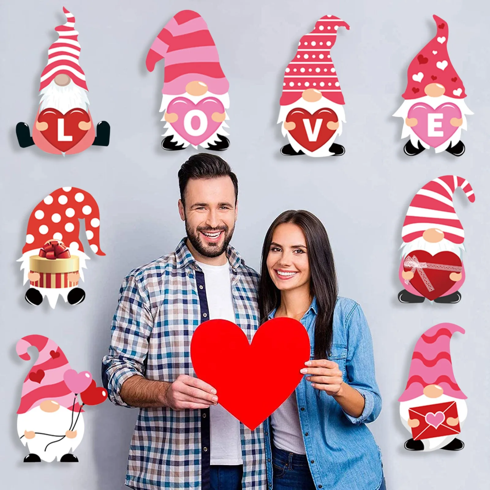 

8PCS Valentine's Day Party Home Decoration Accessories Outdoor Garden Lawn Yard Sign with Stakes Navidad Slight Art Decorations