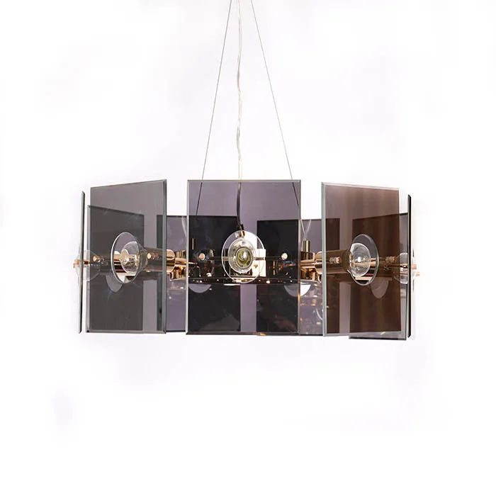 

Минималистичная светильник шная металлическая люстра в стиле постмодерн, креативная стеклянная лампа для комнаты, виллы, гостиницы, гостин...
