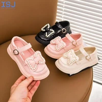 spring and autumn girls princess shoes children toddler pink leather shoes british style soft sole solid color casual shoes