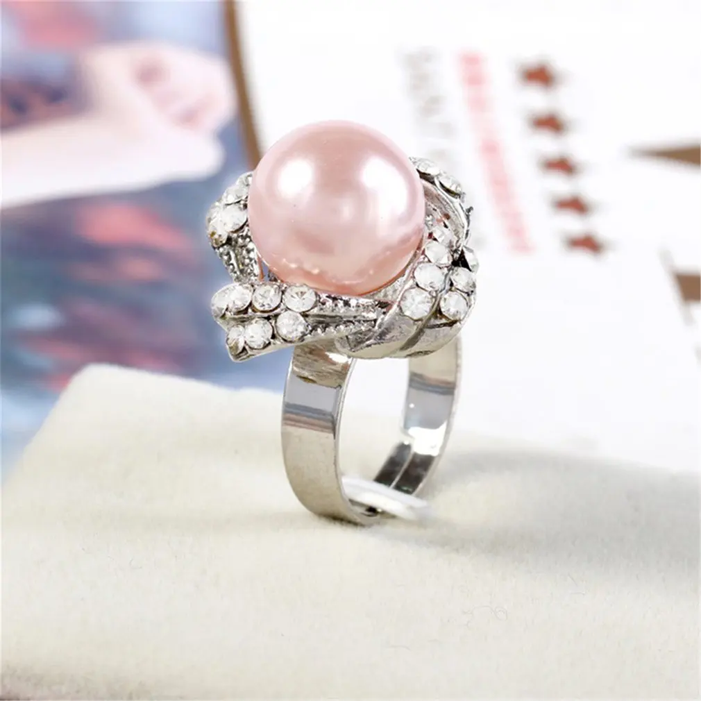 Регулируемые кольца с открытыми кольцами цветами шикарные жемчугом из сплава