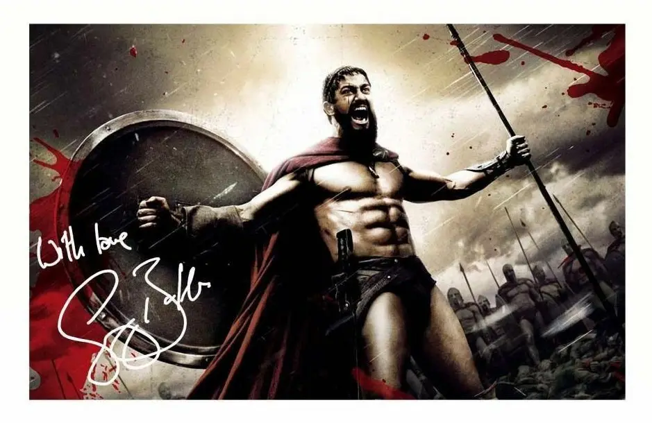 

GERARD BUTLER - 300 Movie SIGNED Art Film Print Silk Poster Home Wall Decor 24x36inch