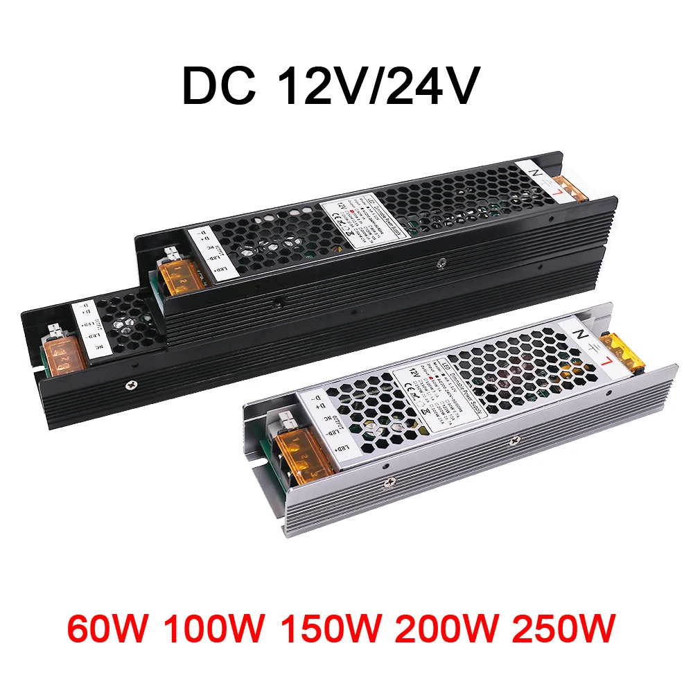 

Switching Power Supply Light Transformer Dimmable Ultra Thin AC 220V To DC 12V 24V Power Source Adapter For Led Strip CCTV