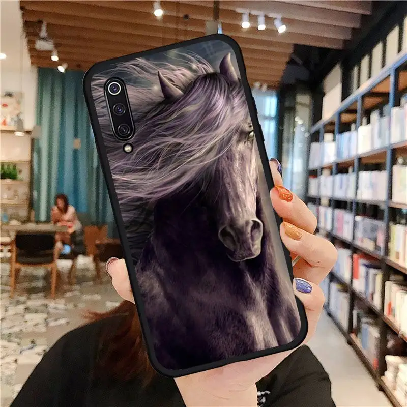 

Watercolor Horse Horses Running Phone Case black For Xiaomi Redmi mi note 7 8t 9 9t 9s 8 10 10t 11 pro lite K20 max 3
