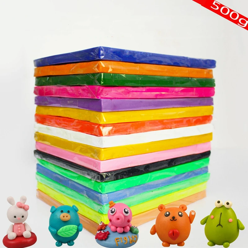500 г 24 цветной светильник мягкая глина DIY игрушки для детей развивающий сухой