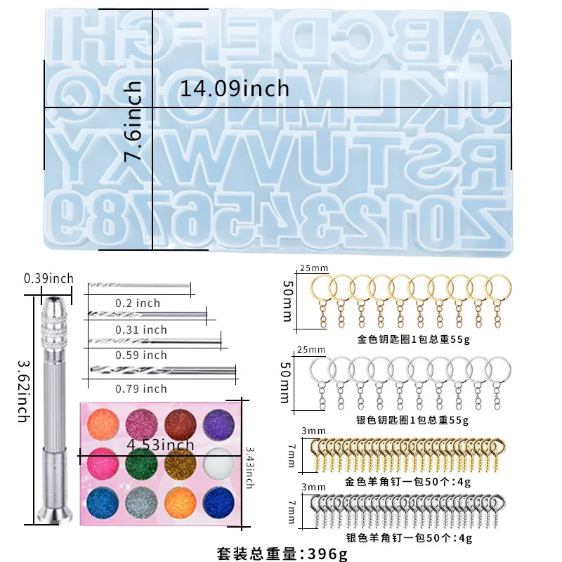 

1PC Transparent Silicone Alphabet Number Molds Epoxy Silica Gel Resin Mould Keychain Pendant Ornament Casting Tools DIY Acces