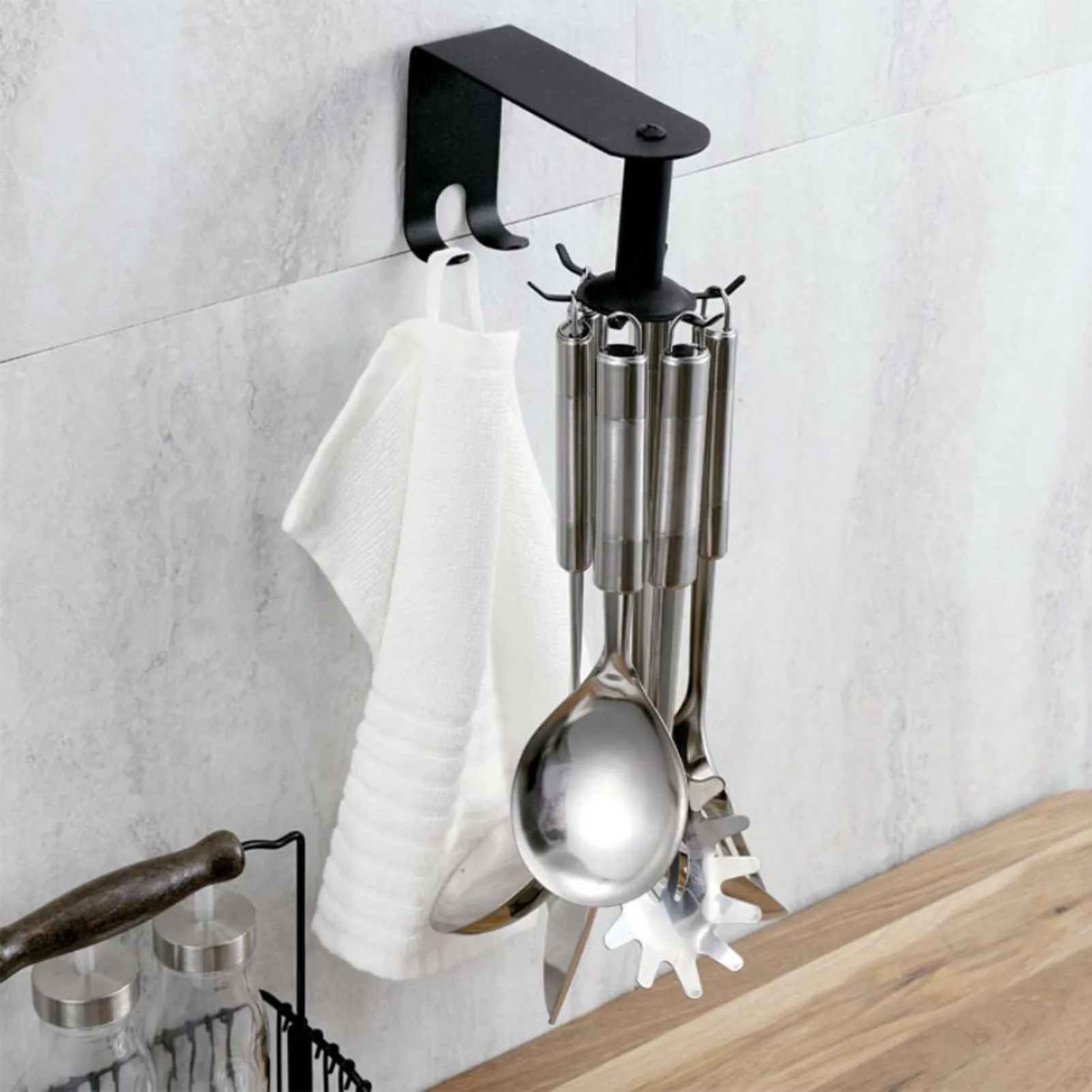 

Кухонные крючки, многоцелевой вращающийся настенный крючок, домашний настенный дверной крючок, крючок для сумок, одежды, галстуков, сумок, в...