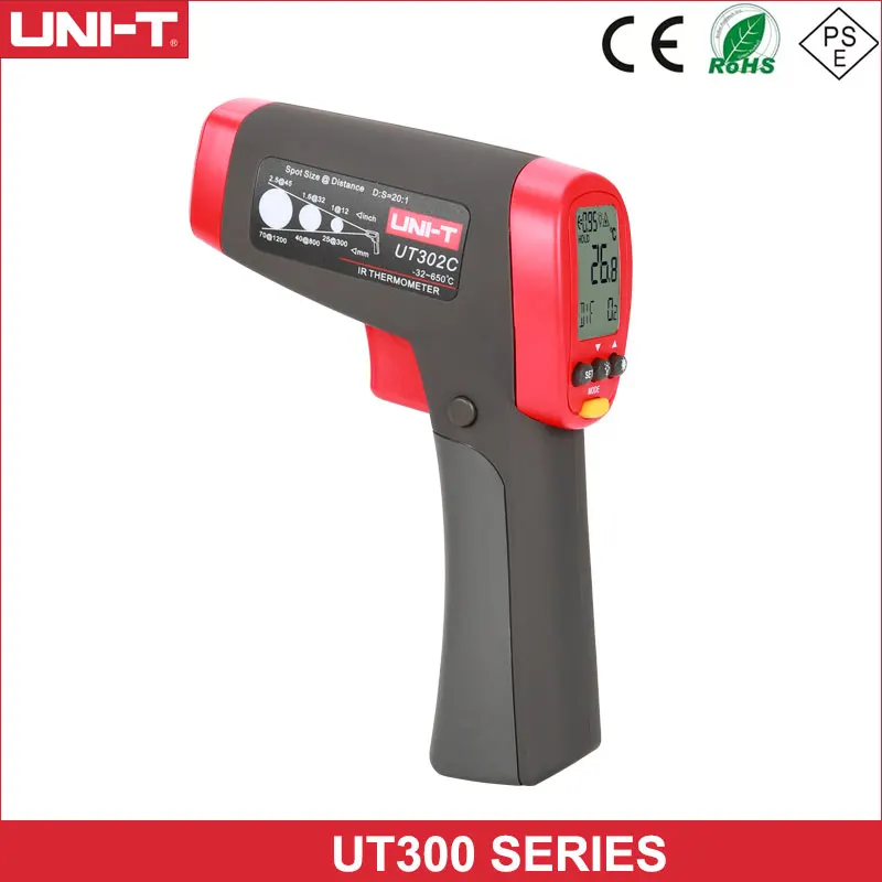 

UNI-T UT301C/UT302A/UT302C/UT302D Infrared Thermometer Non-contact Electronic Thermometer Industrial/Food Thermometer