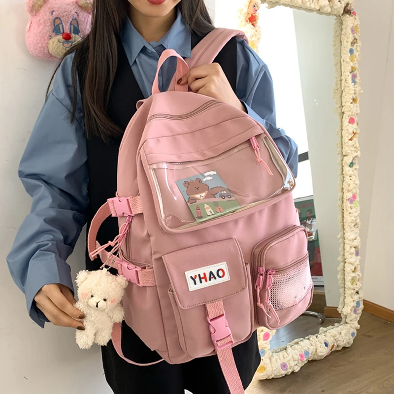 

Новая мода Kawaii Студенческая книжная сумка для девочек с несколькими карманами школьная сумка, рюкзак для ноутбука, женский, как милые сумки ...