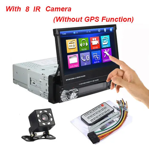 No GPS with 8 IR Camecho один дин радио MP5 плеер gps навигация Мультимедиа Аудио Стерео Bluetooth " HD выдвижной Авторадио AUX-IN/FM - Цвет: No GPS with 8 IR