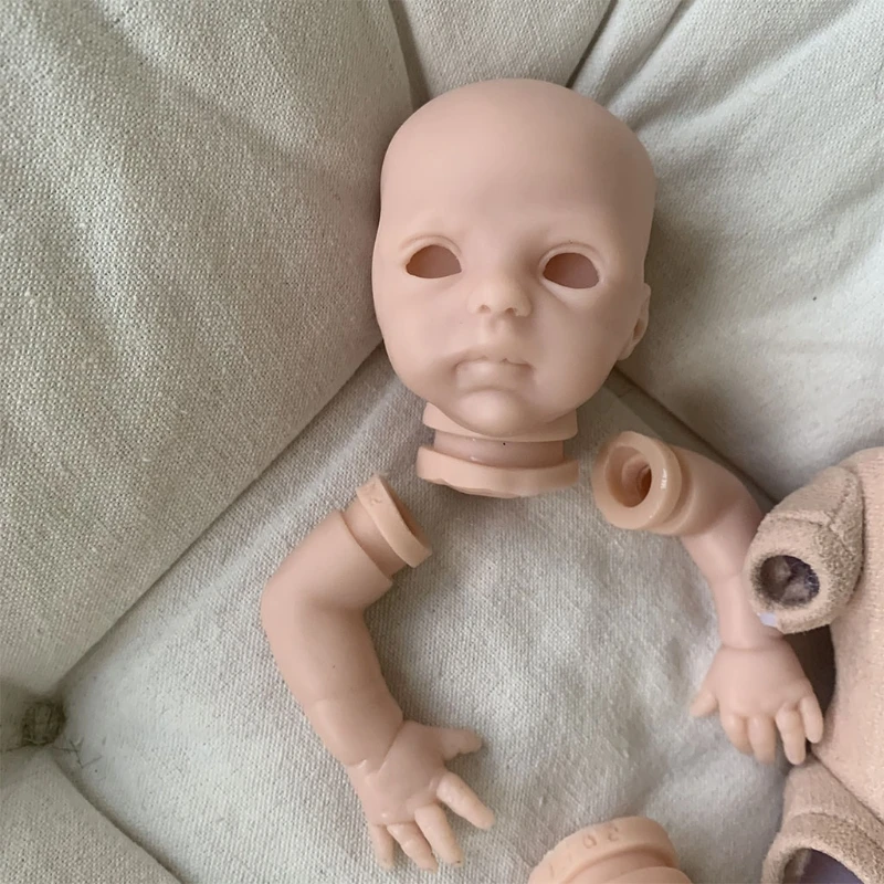 Realistic Doll Kit Sleeping Silicone Unfinished Reborn Newborn Mold Include Head Legs Arms and Cloth Body |