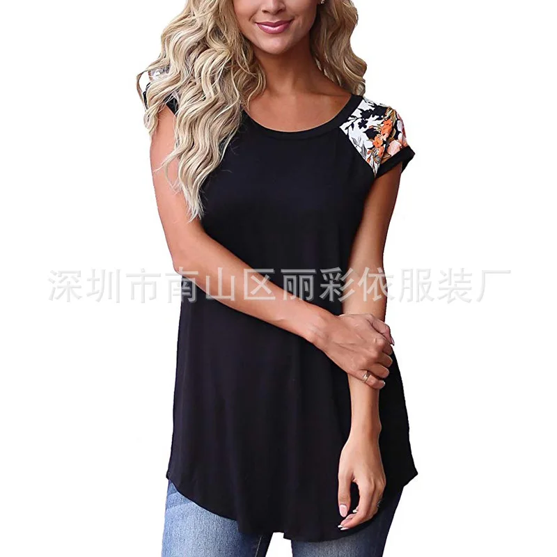

New round neck casual printing women's Short Sleeve T-Shirt