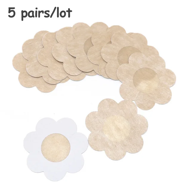 Flower CXZD 10 шт.(5 пар) женское нижнее белье бюстгальтер без косточек приподнимает грудь клейкие ленты клейкая лента для бюстгальтера самоклеящаяся наклейка на сосок - Цвет: Flower