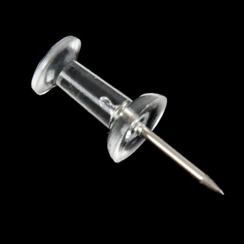 

100 Pcs Push Pin Thumb Tack Clear Color 3/8inch Drawing Cork Board Office Pushpin