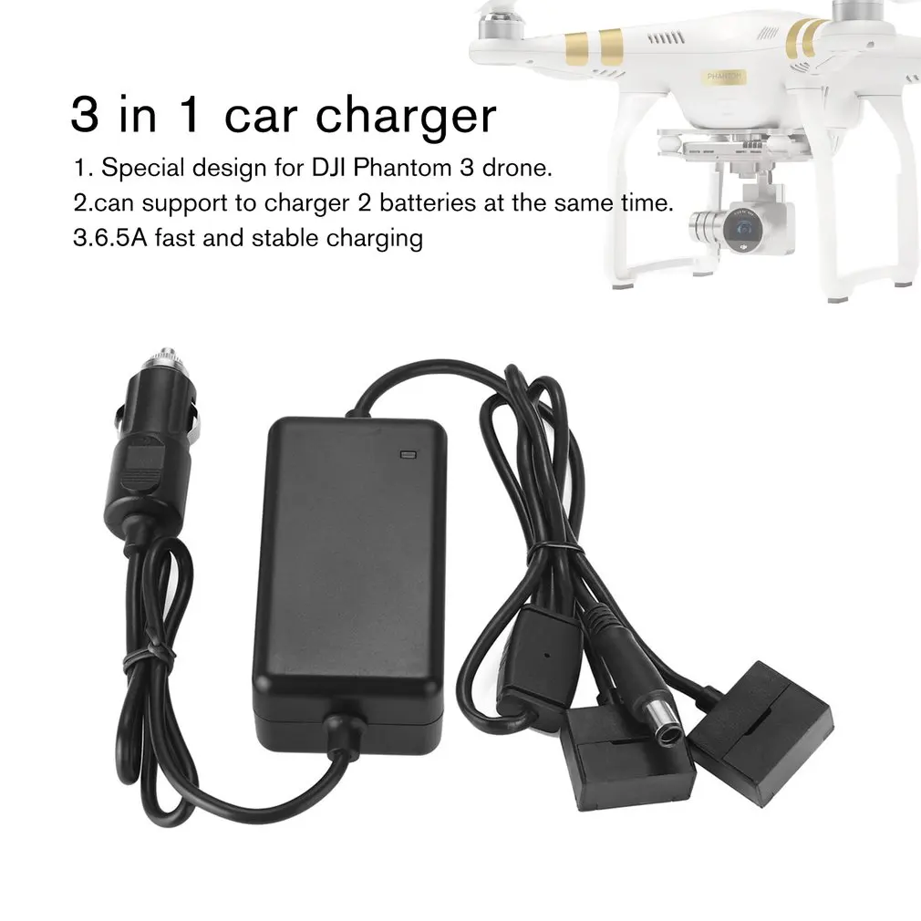 3 in 1 Fast Battery Intelligent Car Charger Safety Charging for DJI Phantom 3 Sta/Pro/Adv Drone Battery Transmitter