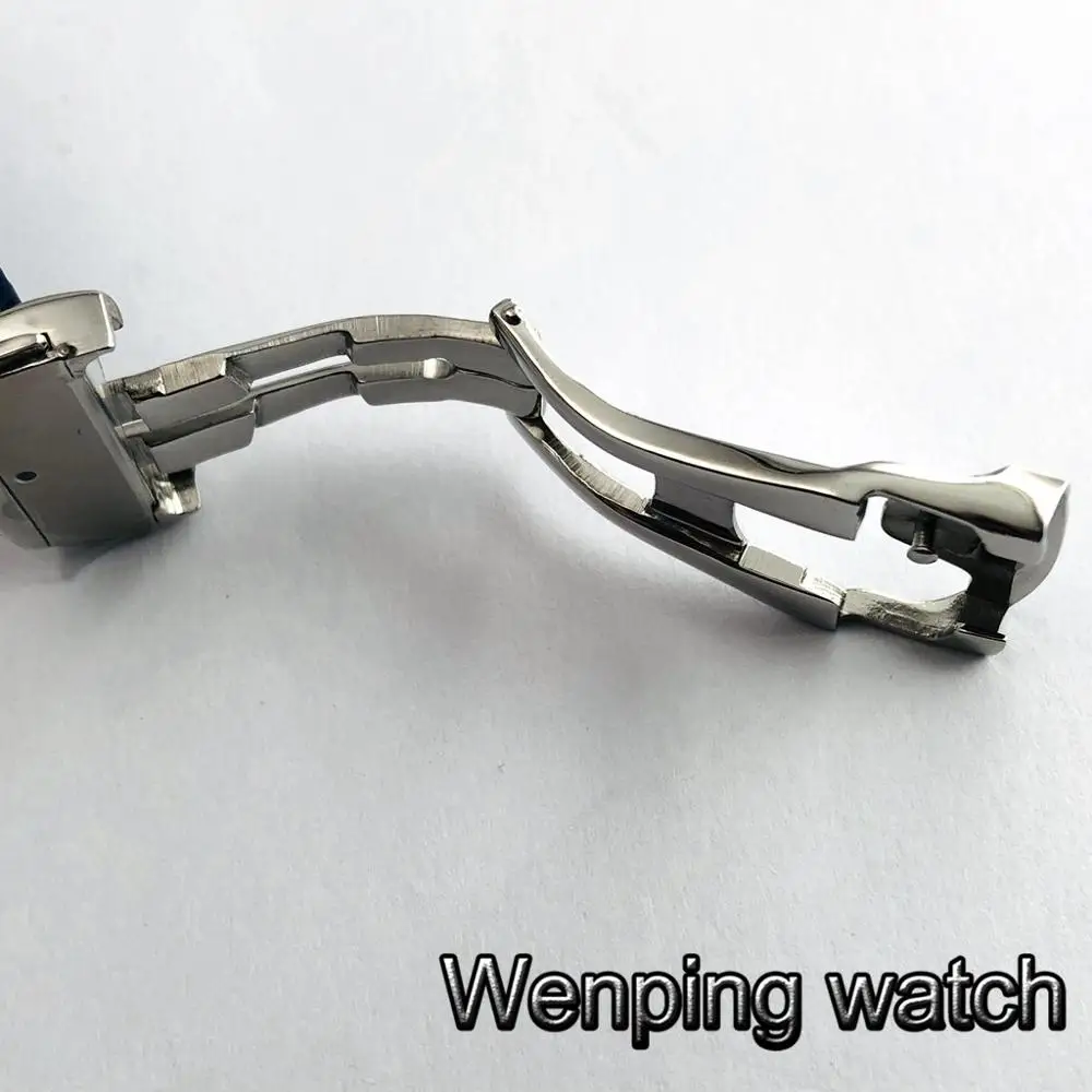 Bliger Новинка 41 мм Серебряный чехол сапфировый Кристалл керамический Безель синий