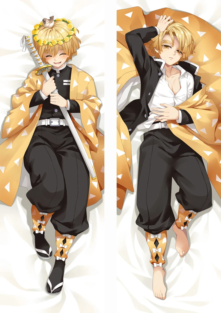 

Demon Slayer: Kimetsu no Yaiba Agatsuma Zenitsu Cosplay Dakimakura Pillow Case Hugging Body Gift