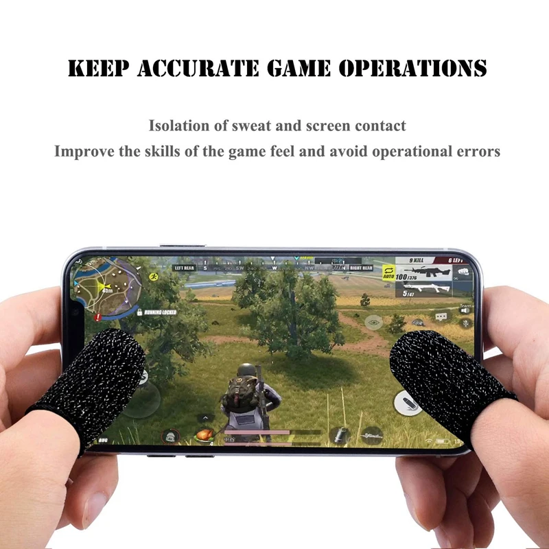

6PCS Mobile Game Controller Finger Sleeve Sets, Anti-Sweat Reusable Sweatproof Breathable Full Press Screen Finger Set for PUBG