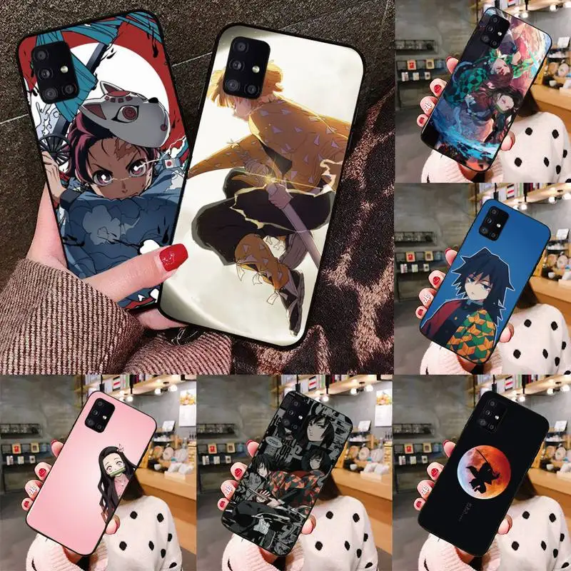 

Demon Slayer Phone Case black For Samsung galaxy S 21 20 10 8 A 51 71 50 21s 70 40 20 20e note 10 plus Ultra 5g fe