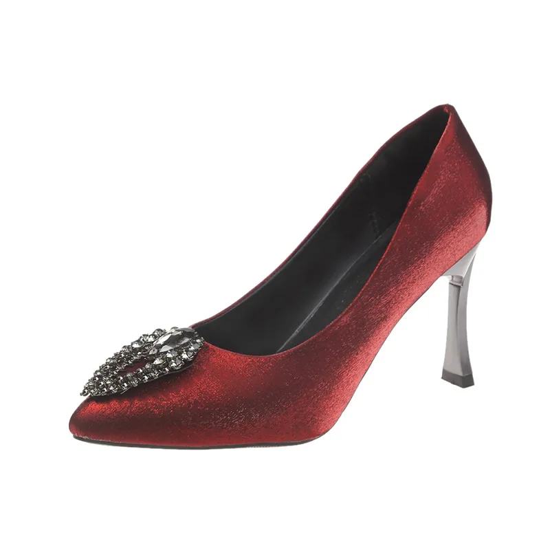 

2020 Spring Autumn Women Shoes Woman Pumps New Pointed Toe Shallow Sexy Ladies Shoes Rhinestone Work Party Shoes Plus Size