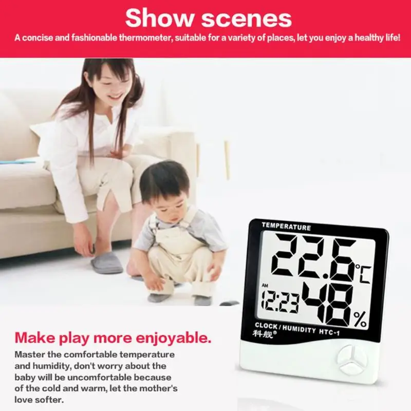 Цифровая метеостанция термометр гигрометр измеритель влажности будильник