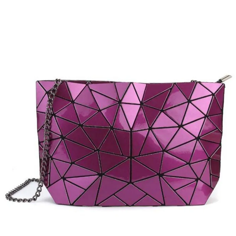chain purple Сумки для женщин сумочка Женская Геометрическая сумка модная повседневная женская сумка на плечо розовый кошелек клатч torebki damskie bolso - Цвет: chain purple