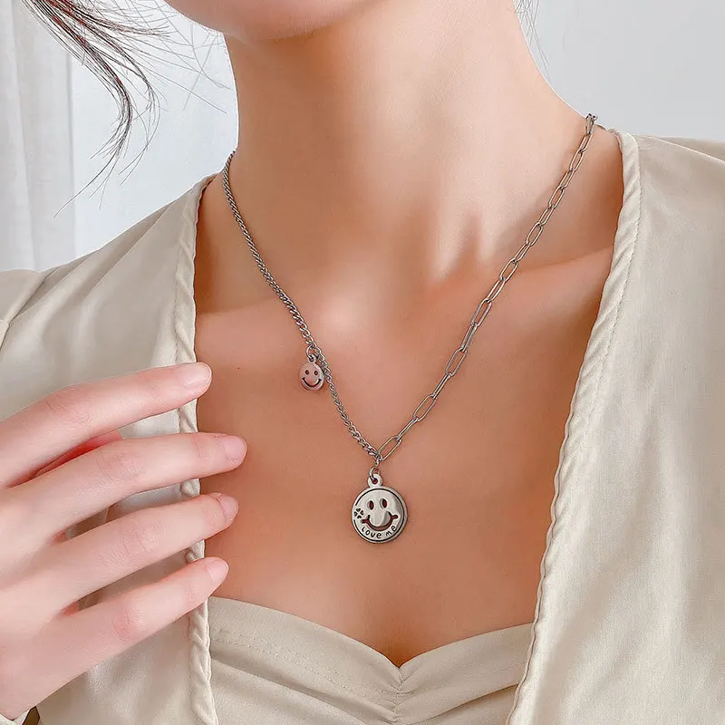 Женское ожерелье с подвеской в виде четырехлистной травы из нержавеющей