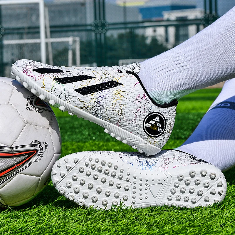

Men's Football Boots Football Studded Boots AG+TF Studded Ankle High-Top Sneakers Soft Indoor Turf Futsal Shoes