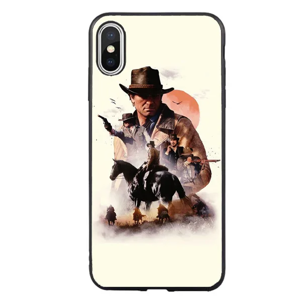 2018 хит продаж чехол Red Dead Redemption 2 для iPhone X 10 8 7Plus 6 6S Plus 7 5 телефона SE XR XS MAX черный