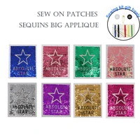 1pc large sequin letter patches for clothing diy sew on parch appliques embroidery applique patch ropa clothing accessories