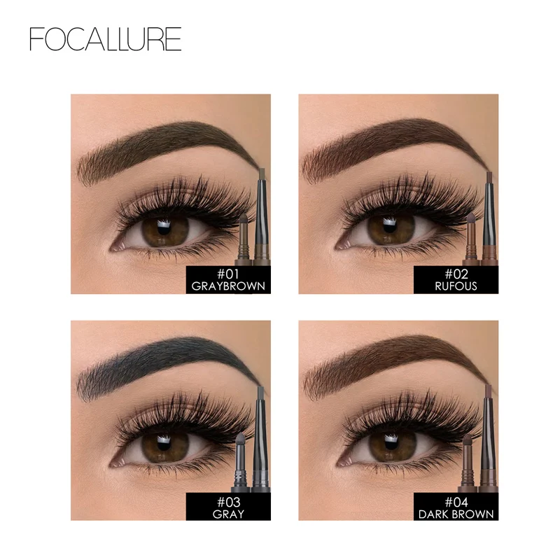 FOCALLURE 3 в 1 авторучка для бровей 24 часа продолжительный оттенок Тени Макияж Мягкий