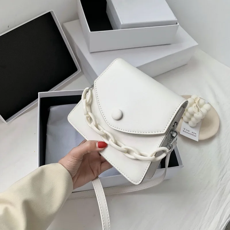 

Solid Color Women Bag Chain Small PU Leather Crossbody Bags for Women 2021 Summer Shoulder Cross Body Bag Ladies Handbags