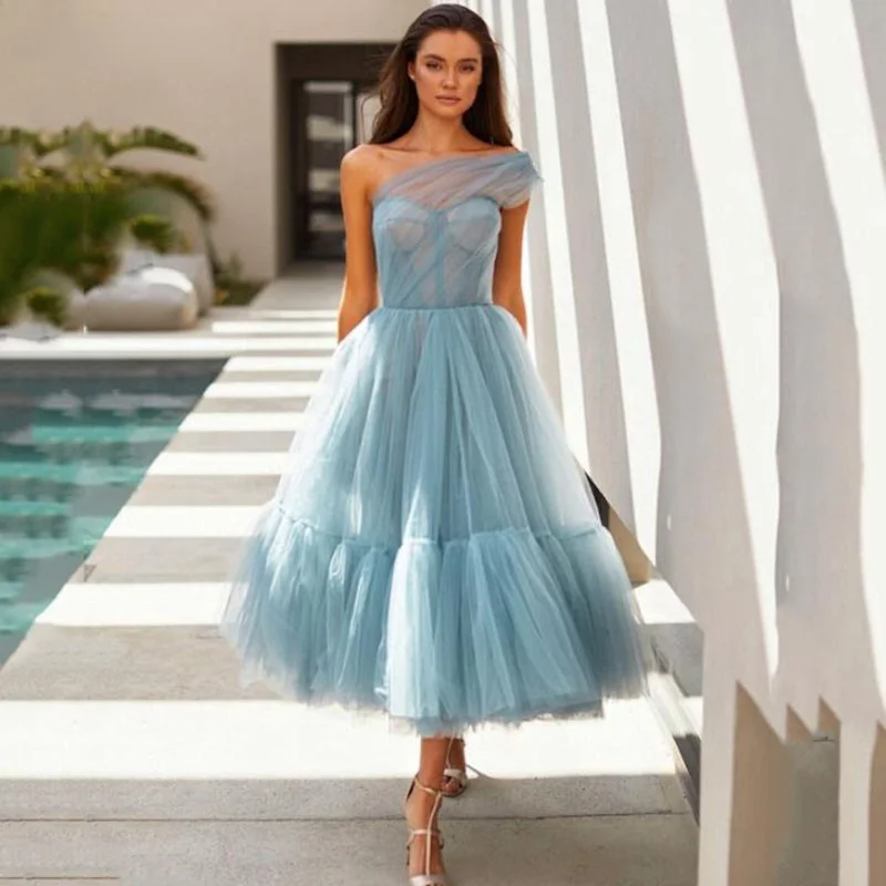 

Women's one-shoulder party dress sexy wrapped chest stitching mesh see-through sleeveless slim long dress elegant temperament
