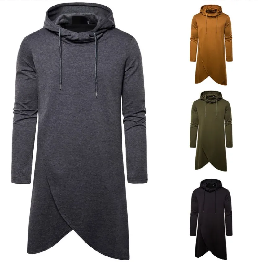 

Ouma 2021 Autumn New Ouma Men's Irregular Solid Color Hooded Hooded Mid-Length Men's Jacket Men