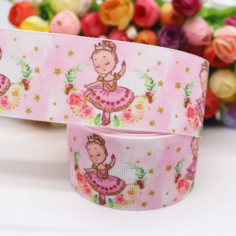 10 ярдов 1 5 'ར мм девушки печатных Grosgrain ленты для волос луки DIY ручной работы