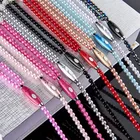 Жемчужные наушники-вкладыши, ожерелье с розовыми стразами, ювелирные бусины, наушники, проводная гарнитура с микрофоном для Xiaomi, Samsung