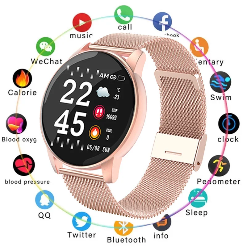 

Smart Watch Free Shipping 1,3 Zoll Runder Farbbildschirm Smartwatch Sports Wasserdichte Damen Fitness Watch For Men Zegarek Męsk