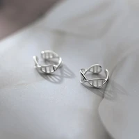 real 925 sterling silver spiral hollow ear cuffs chemistry molecule dna cartilage earring fine jewelry for women e0658