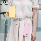 Чехол-накладка для iphone 6, 6S, 7, 8 Plus, SE 2, 2020, 11 Pro, XS MAX, X, XR, силиконовый, с ремешком