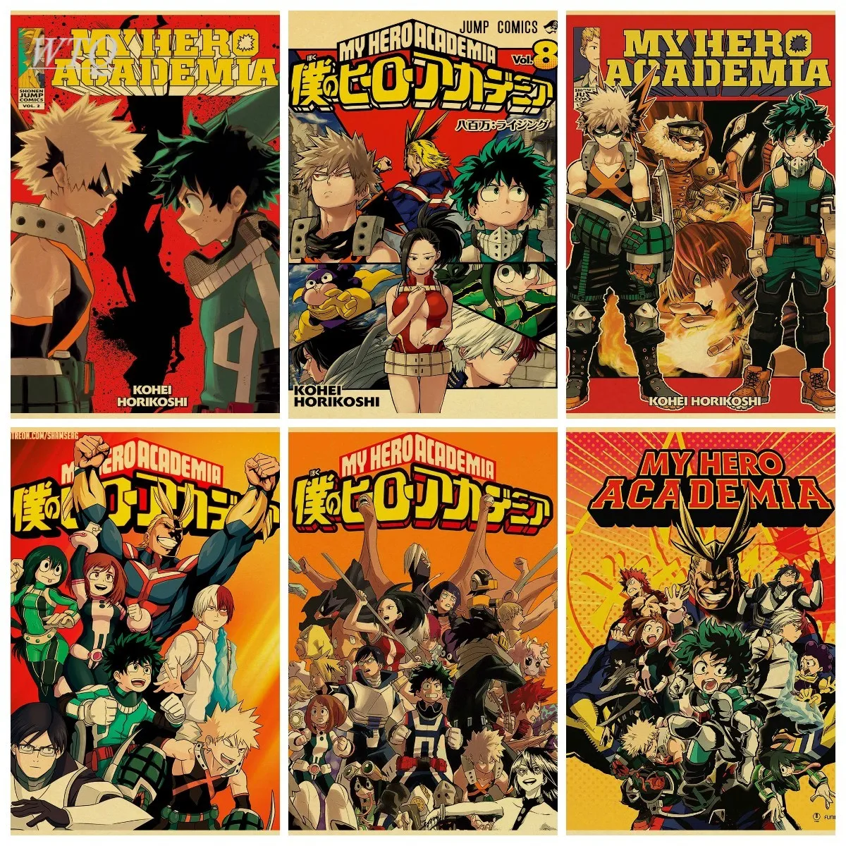 

My Hero Academy Midoriya Ikuhisa/Ormet Anime Posters Retro Poster Canvas Painting Wall Art Photos for Children's Room Decor
