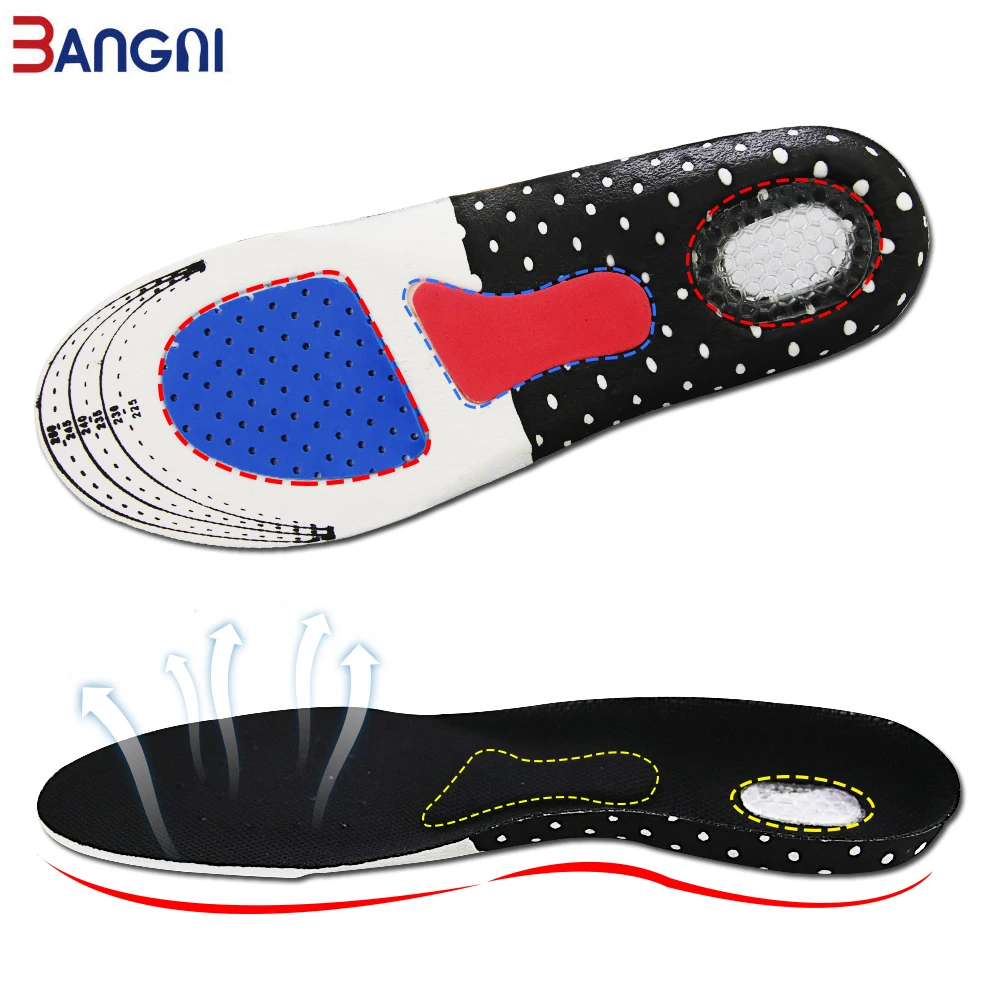 

BANGNI Sports Insoles Running Silicone Gel Shoes Pad Heel Shock Absorption Inserts Arch Support Sole for Feet Man Women