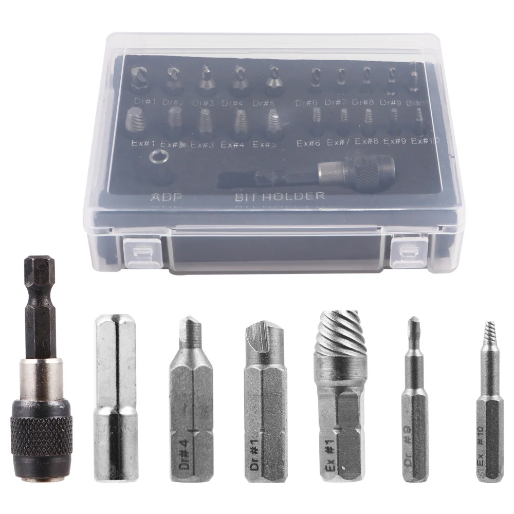 

22pcs Screw Extractor Set Practical Strong Screw Remover Set Damaged Bolt Remover Broken Screw Extractor for Home Shop